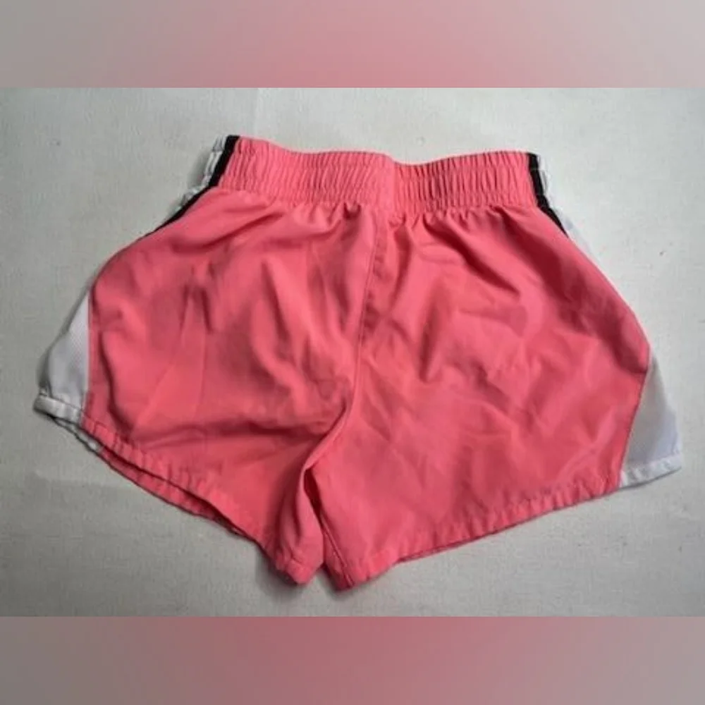 Nike dry fit Girls Athletic Running shorts size medium pink white S-1